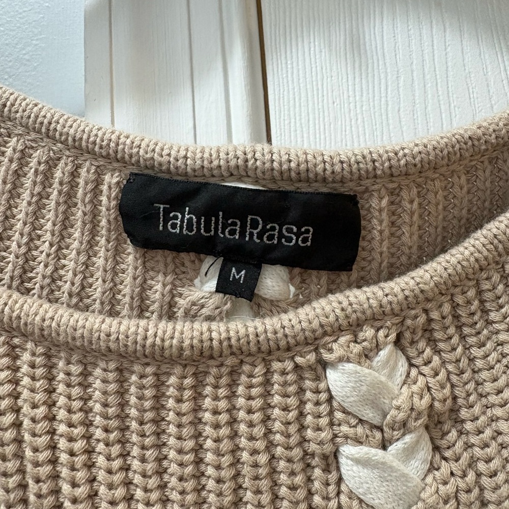 Anthropologie Tabula rasa pama lace up oversized knit sweater size medium - Picture 4 of 5